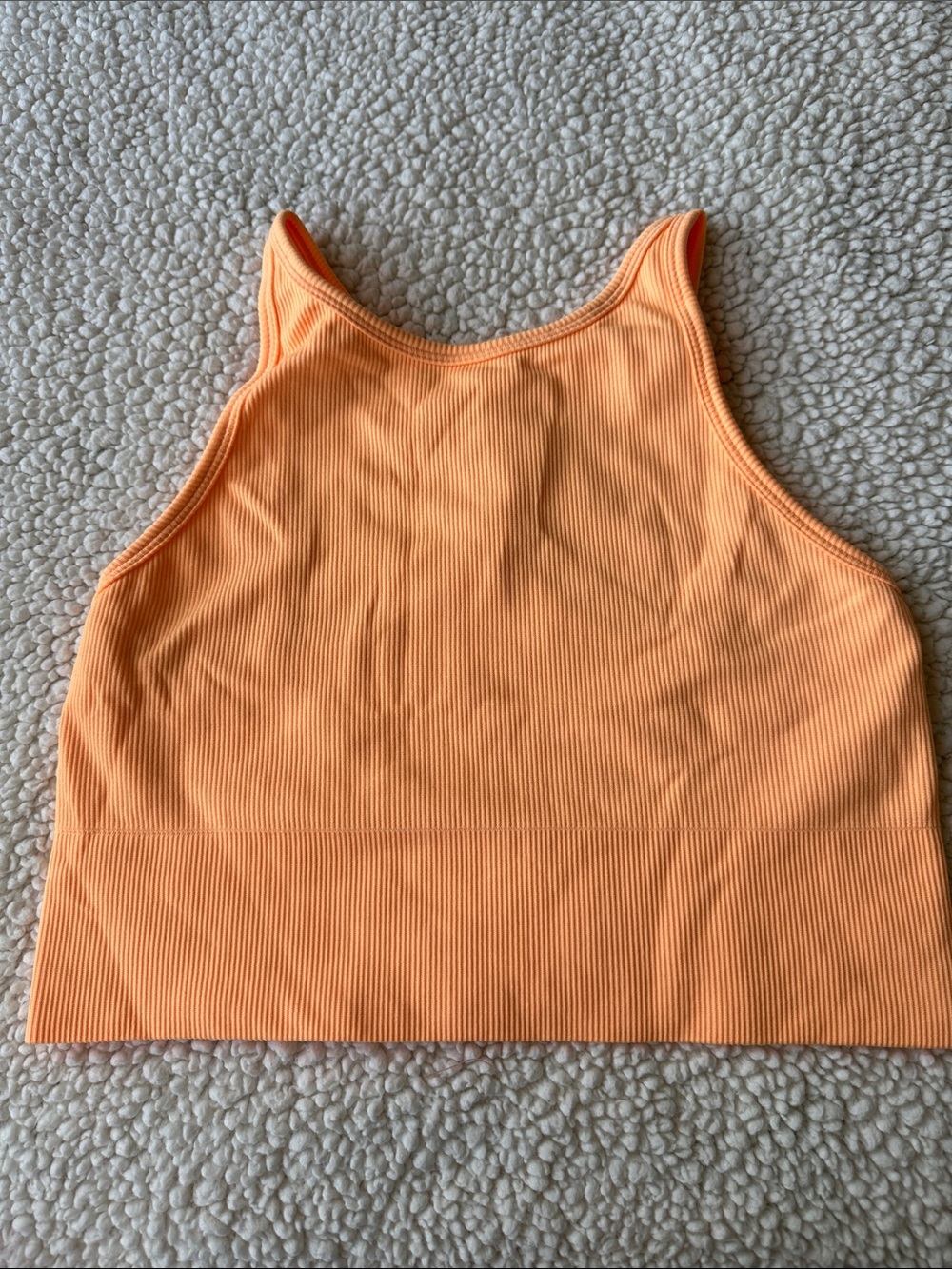 Athleta Cropped ribbed tank Size M NWOT Bright Orange